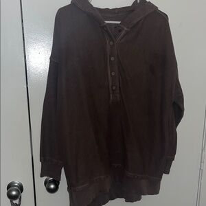 Aerie Brown Hooded Sweatshirt Relaxed Fit